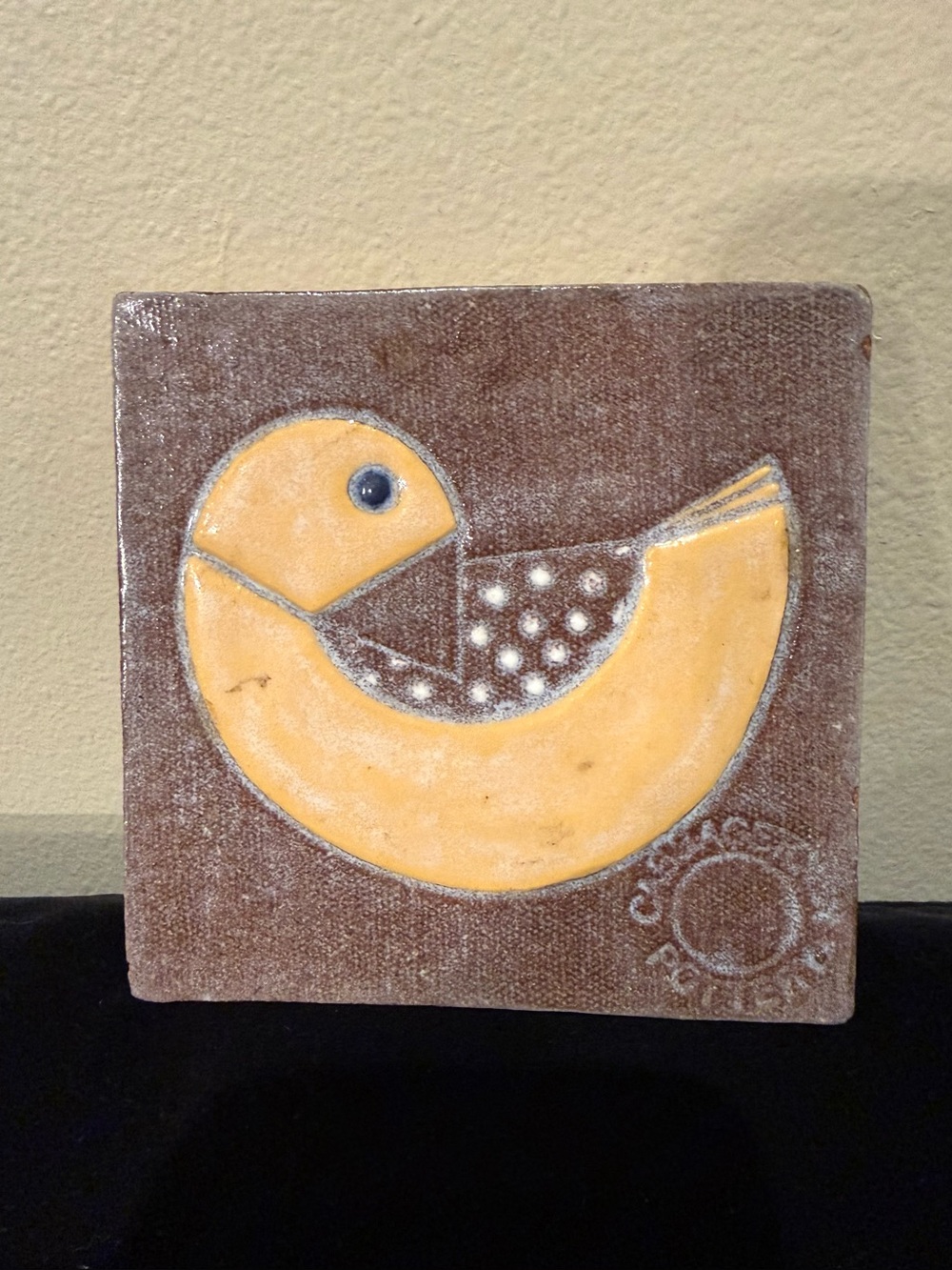 Cabbagetown Pottery Georgia Red Clay Bird Tile Vintage - Picture 1 of 4